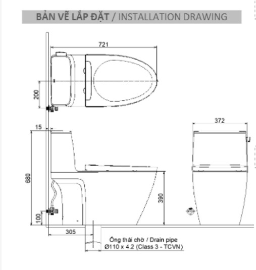 Bản vẽ kỹ thuật bồn cầu 1 khối inax ac 912vn ban ve
