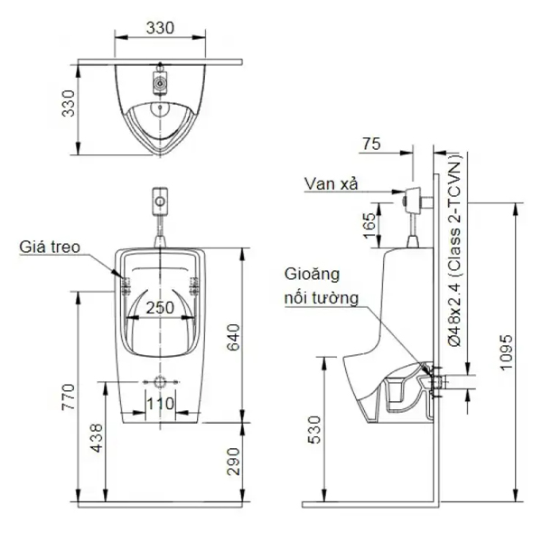 Ban ve ky thuat Bon tieu Inax AU-431VR