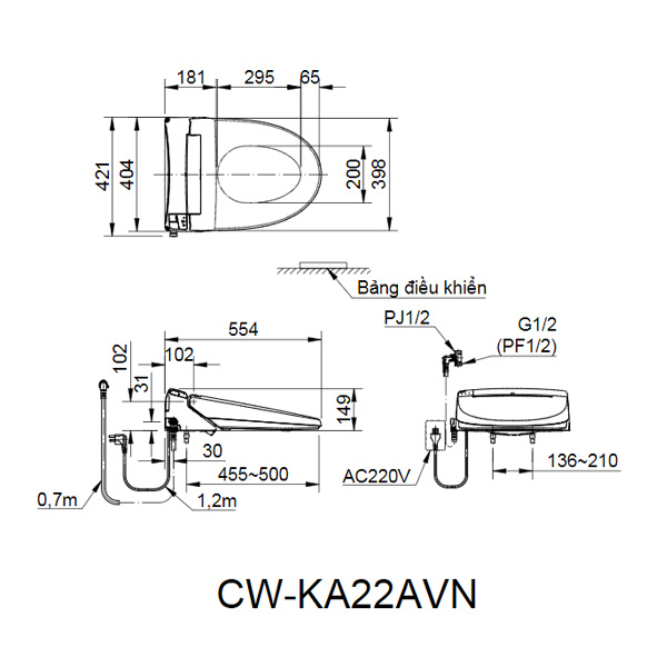 Bản vẽ lắp điện tử Inax&nbsp;CW-KA22A