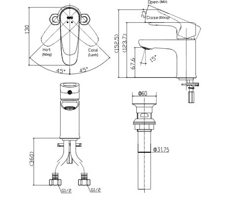 ban ve voi chau inax LFV-1112S