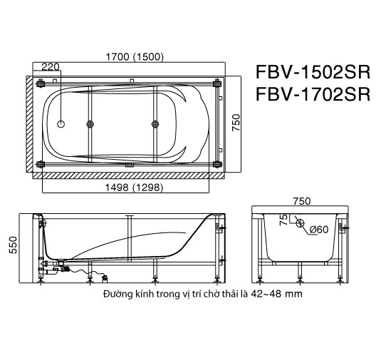 Ban ve ky thuat bon tam Inax FBV-1502SR