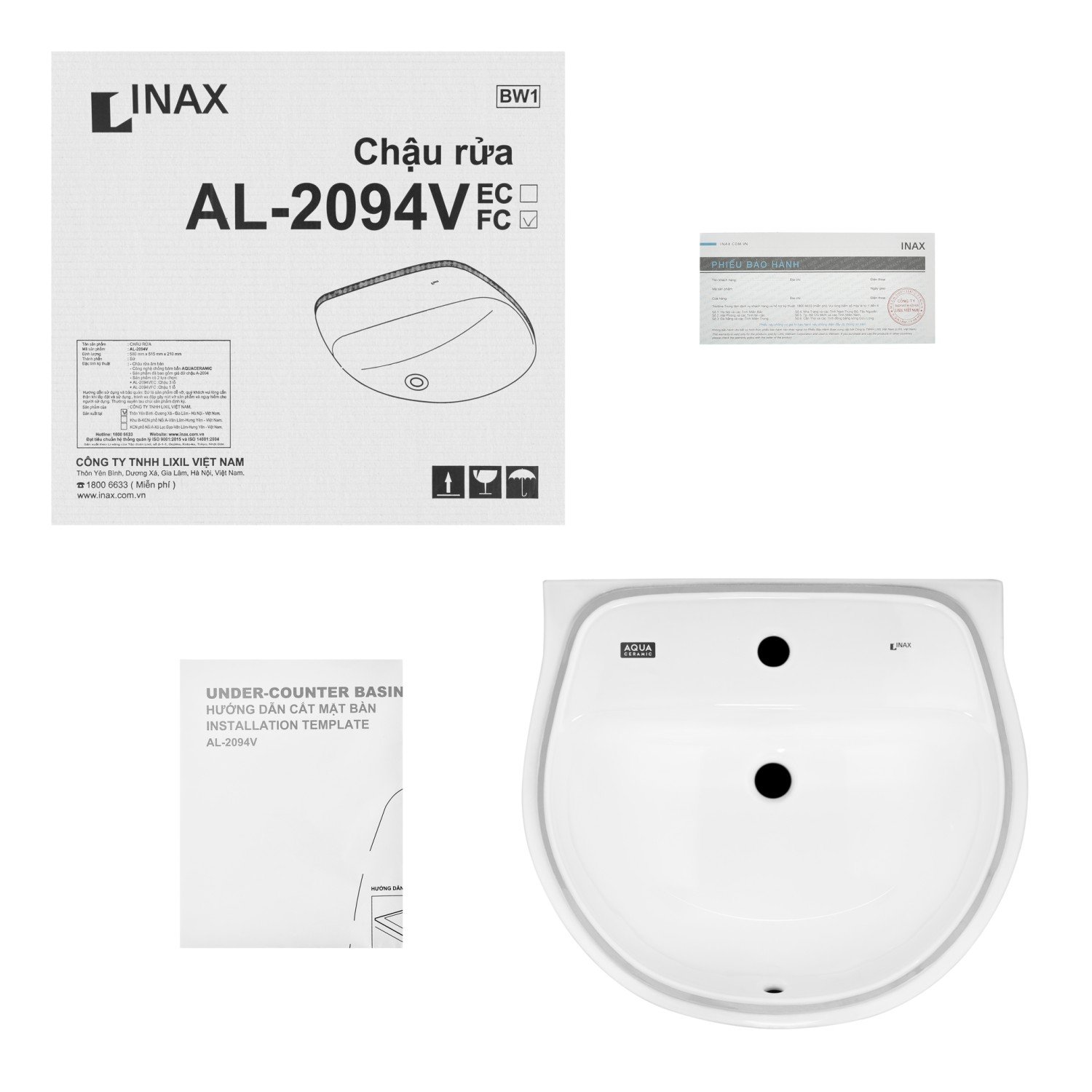 Mo hop chau rua Inax AL-2094VFC